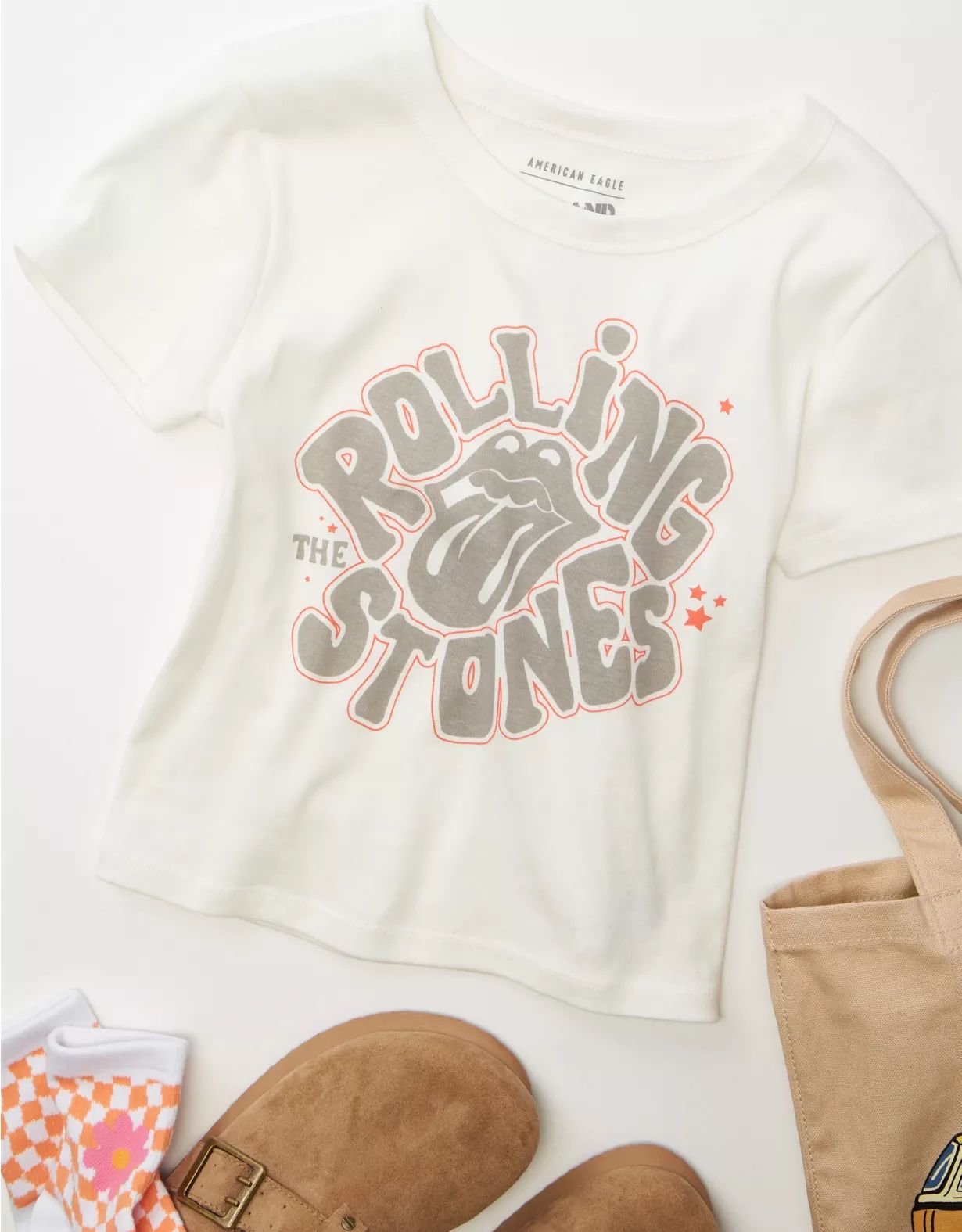 AE Rolling Stones Graphic Baby Tee | American Eagle Outfitters (US & CA)