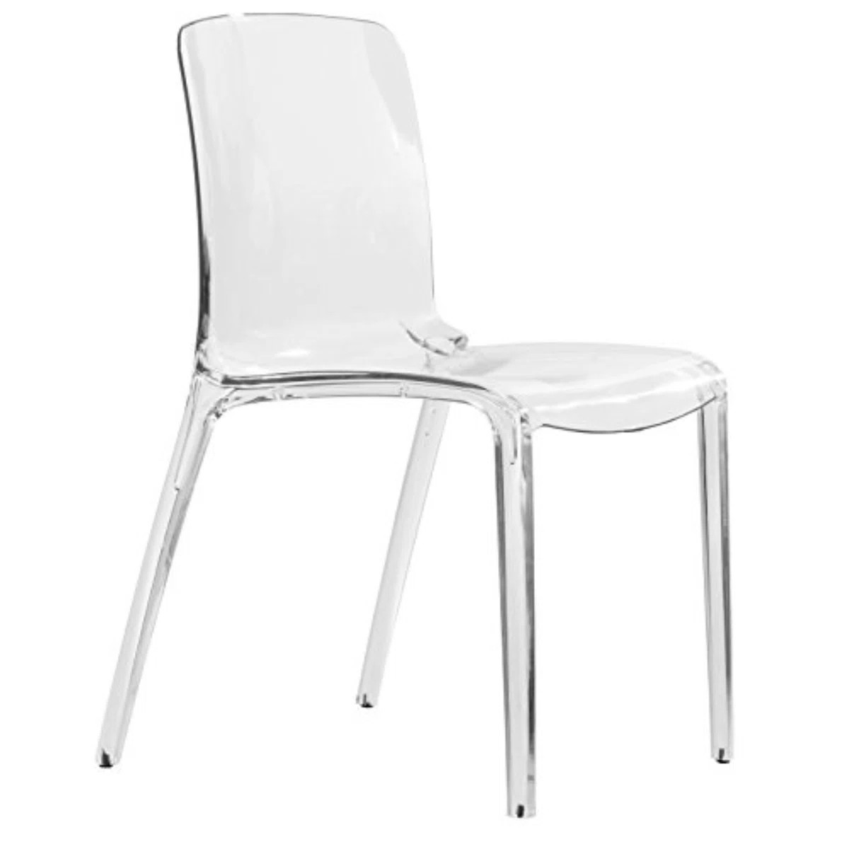 Lade Transparent Plastic Stackable Dining Chair with Waterfall Edge Seat \u2013 Lightweight Versa... | Wayfair North America
