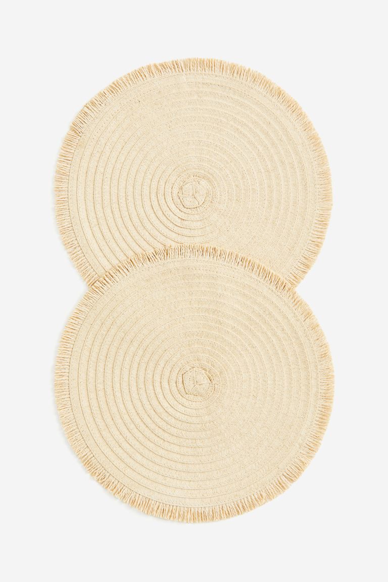2-pack Round Placemats - Light beige - Home All | H&M US | H&M (US + CA)