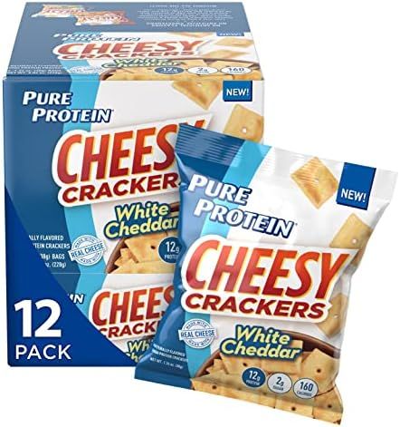 Pure Protein Cheesy Crackers, White Cheddar, High Protein Snack, 12G Protein, 1.34 oz, 12 Count (... | Amazon (US)