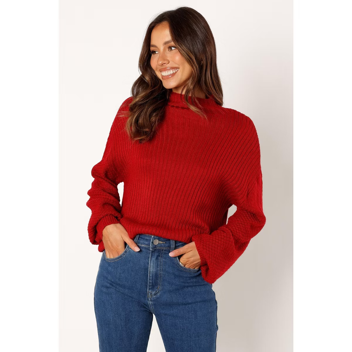 Petal and Pup Womens Lorelei Textured Sleeve Knit Sweater | Target