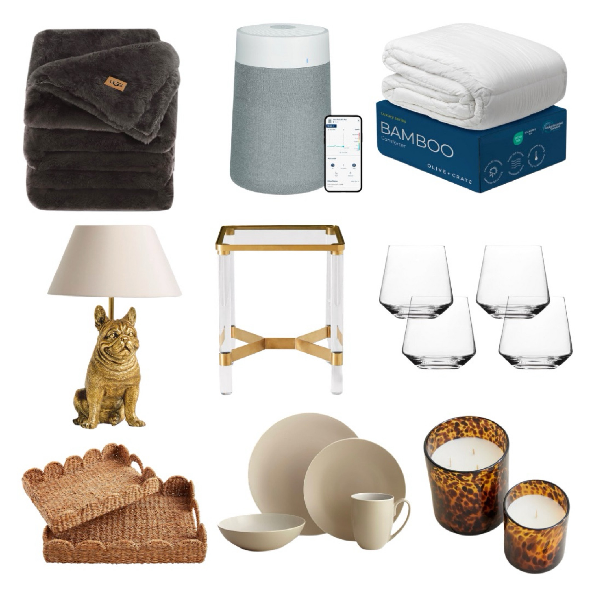 A roundup of fabulous items for your home. 
Dog lamp, baskets, dishes, candles, side tables, bamboo duvet, air purifiers, set of glasses, Laura carson miller, reversible faux fur blanket, home interiors refresh

#LTKStyleTip #LTKHome #LTKSaleAlert