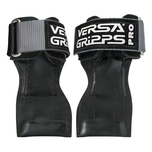 Versa Gripps® Pro, Made in the USA, Wrist Straps for Weightlifting Alternative, the Best Training Accessory, Silver/Black, XS | Amazon (US)