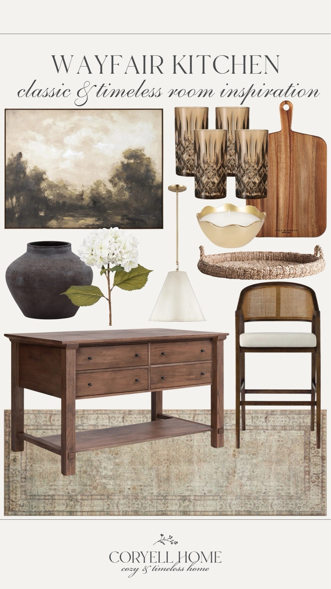 Classic kitchen inspiration with all finds from Wayfair 🤩 How gorgeous is this wood kitchen island, and these counter stools? I’m dreaming of a warm, neutral kitchen refresh and these home finds are at the top of my list. @Wayfair 🤎

#LTKHome