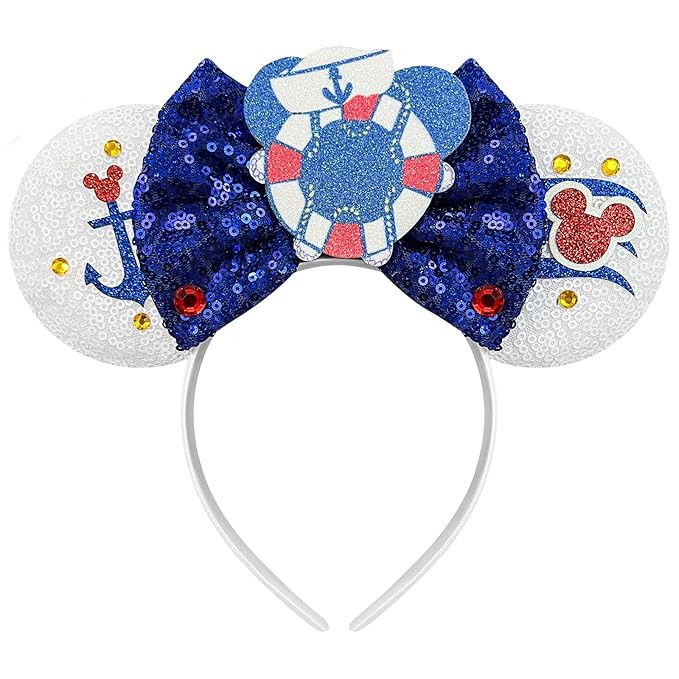 Mouse Ears Headbands for Women Park Ears Sequin Inspired (Navy Blue) | Amazon (US)
