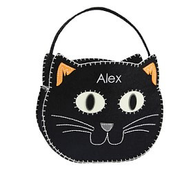 Glow-in-the-Dark Kitty Felt Halloween Treat Bag | Pottery Barn Kids