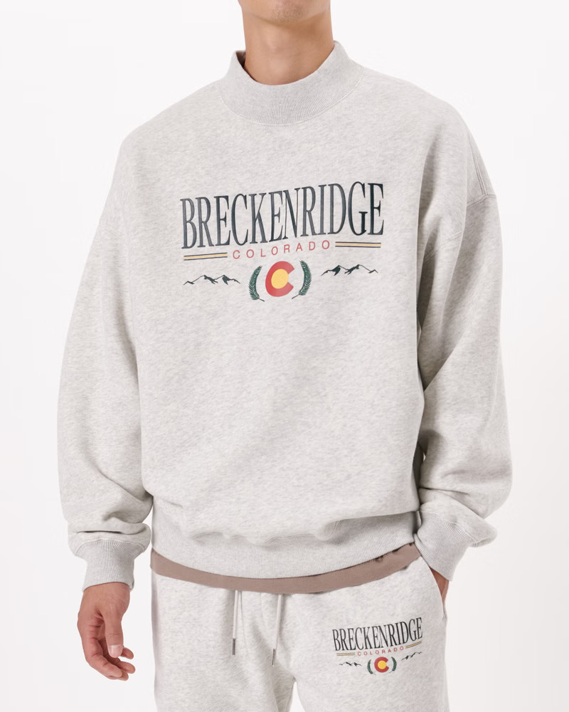 Oversized Après-Ski Mockneck Sweatshirt | Abercrombie & Fitch (US)