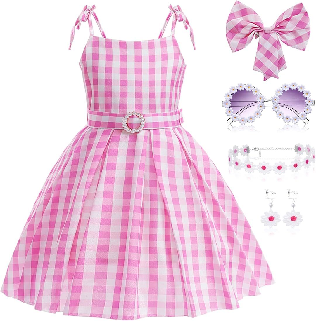 Girls Pink Movie Costume Dress,2023 Cosplay Outfit for Halloween Birthday Party | Amazon (CA)
