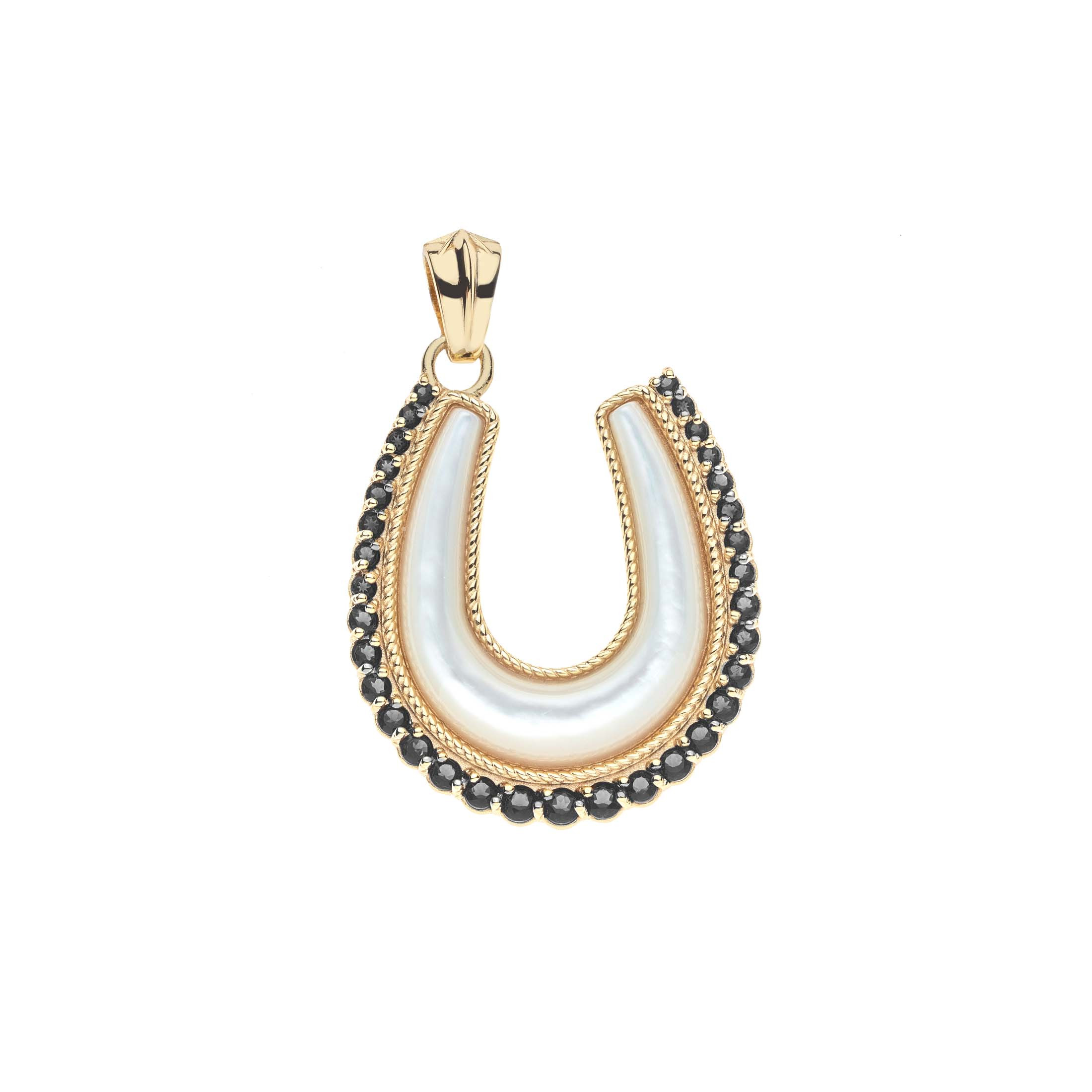Feeling Lucky Mother of Pearl Horseshoe Pendant | Jane Win