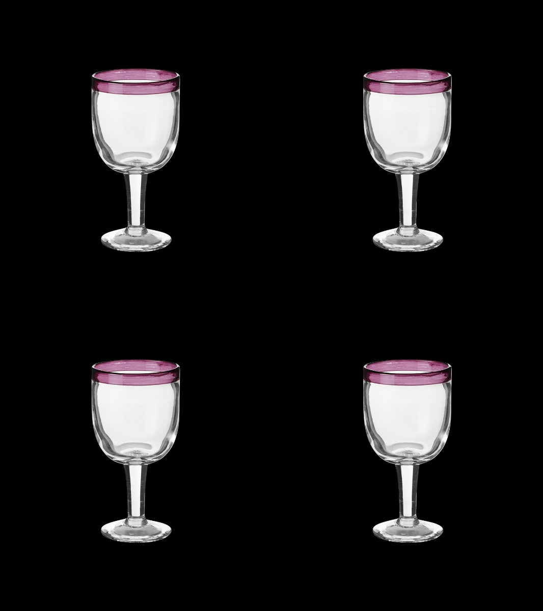 Set of Four Gromwell Wine Glasses - Purple | OKA US