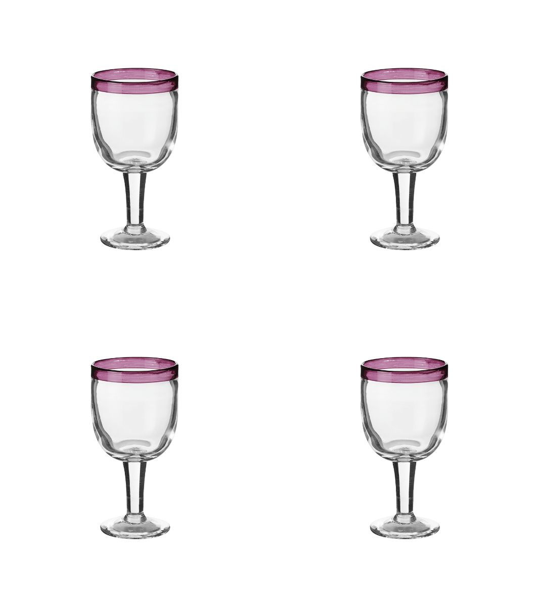 Set of Four Gromwell Wine Glasses - Purple | OKA US