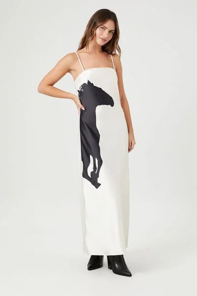 Satin Horse Graphic Maxi Slip Dress | Forever 21 (US)