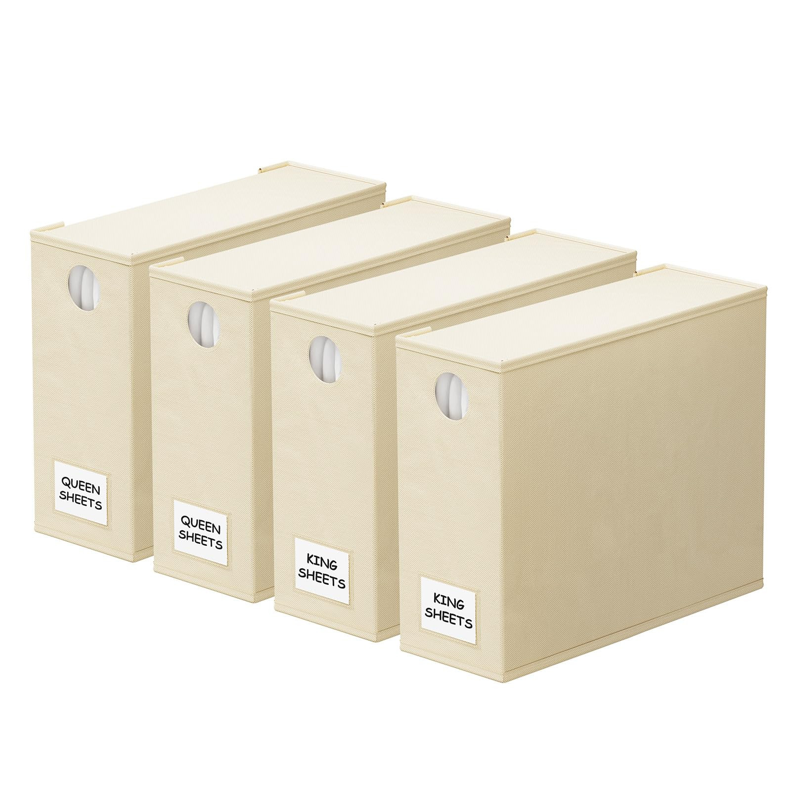 SpaceAid 4 Pack Bed Sheet Organizers and Storage, Foldable Sheet Organizer for Linen Closet, Shee... | Amazon (US)