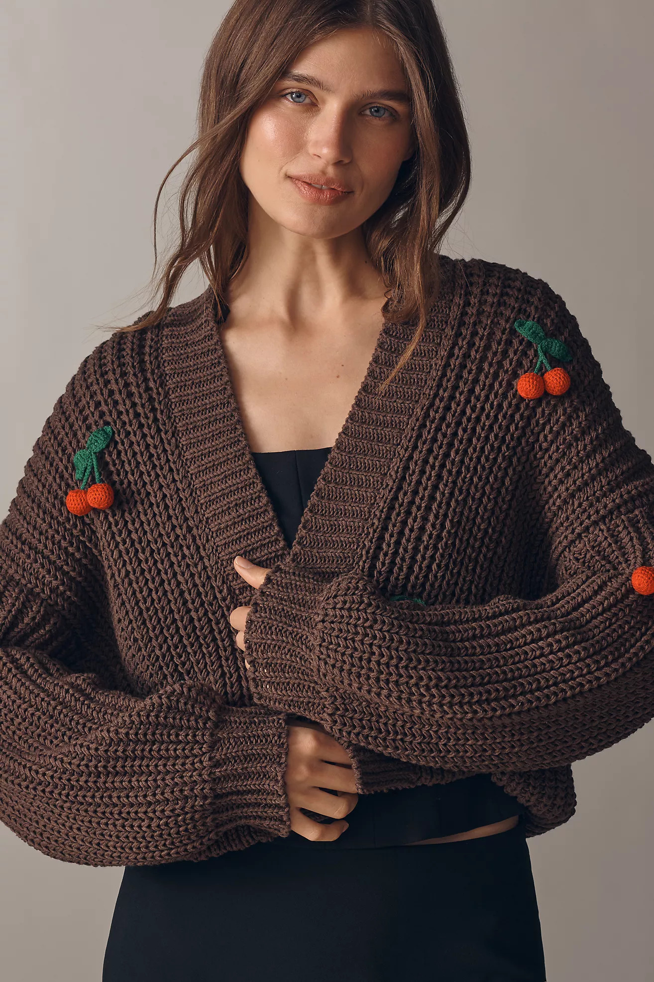 By Anthropologie 3D Lipstick Cardigan Sweater | Anthropologie (US)