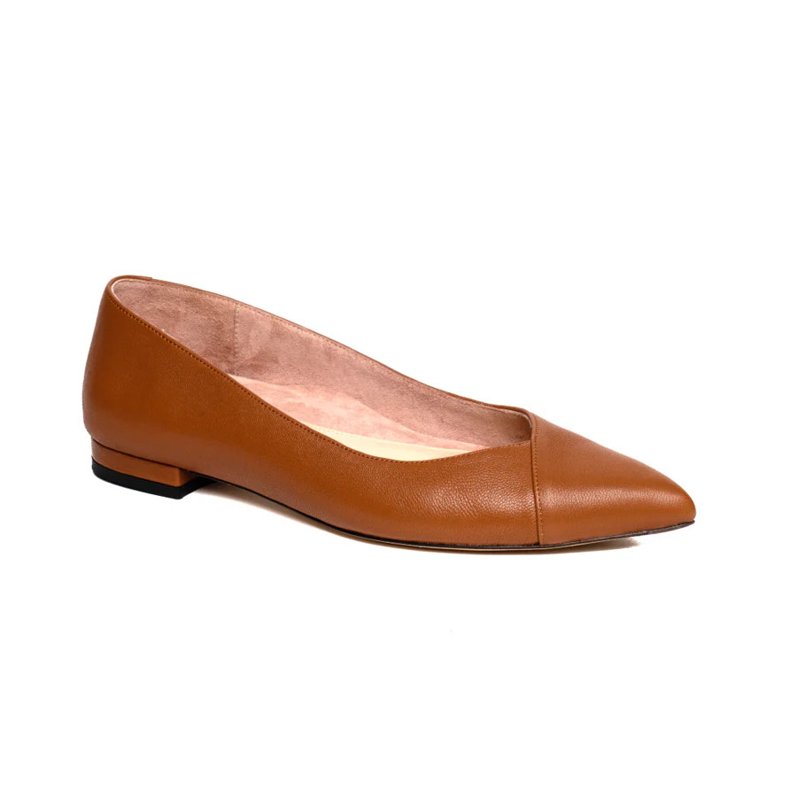Courageous Caramel Leather Flat | ALLY Shoes