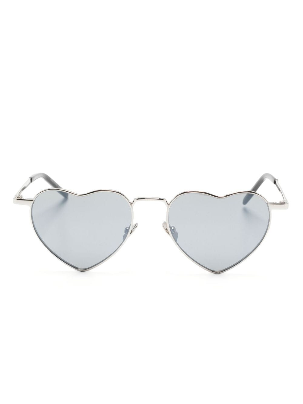 Saint Laurent Eyewear Loulou heart-frame sunglasses - Silver | Farfetch Global