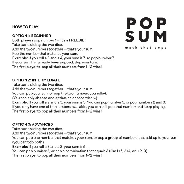 POP SUM Game | Ryan & Rose