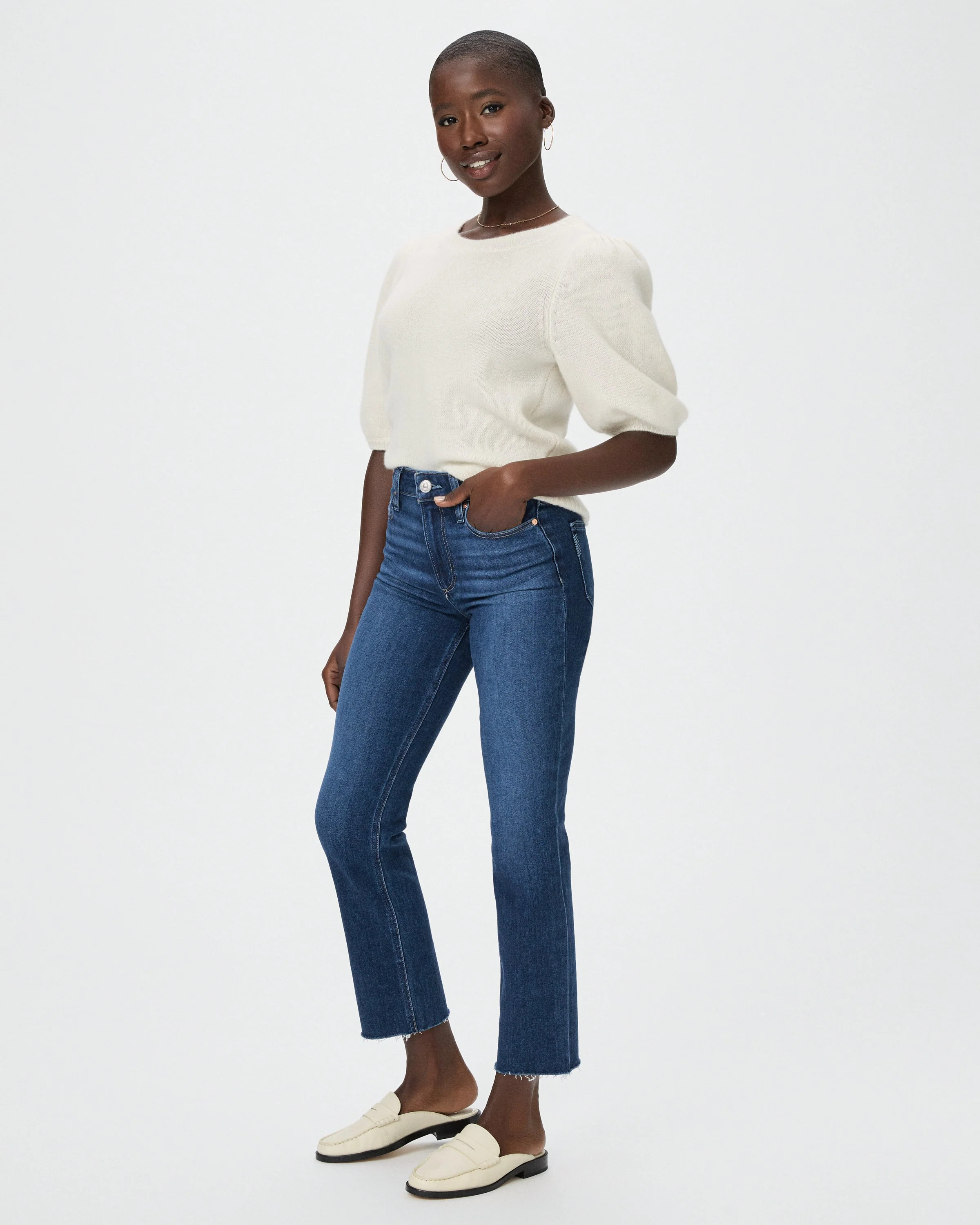 Cindy Petite Straight Jean | Paige