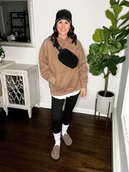Casual outfit idea with the perfect legging friendly oversized hoodie! Wearing a small. 

#LTKsalealert #LTKover40 #LTKfindsunder50