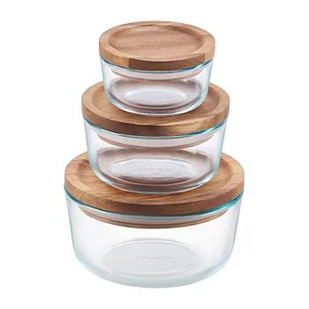Pyrex Wood Storage 6-Pc. Container Set | JCPenney