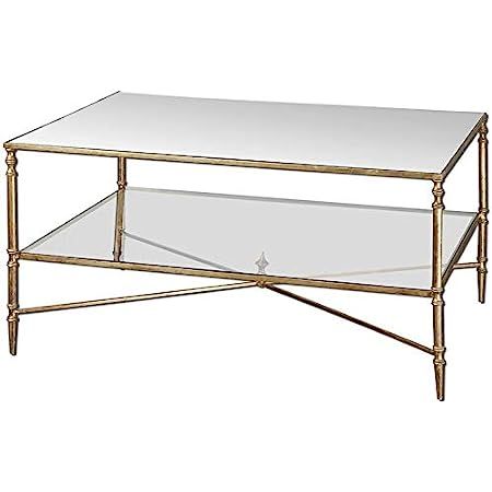 Uttermost Henzler Mirrored Glass Coffee Table, Gold Leaf Finish | Amazon (US)