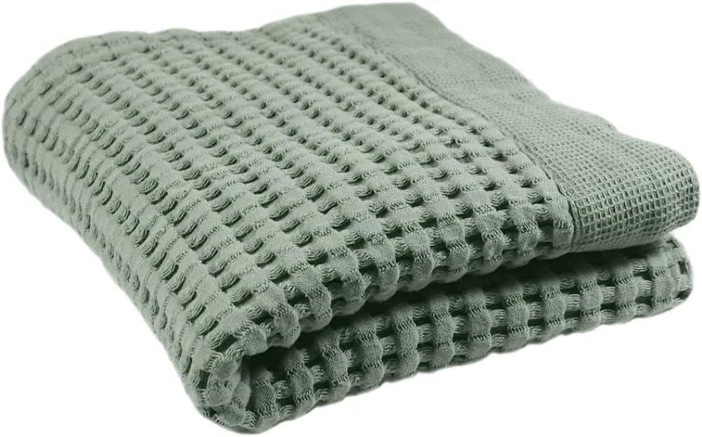 GILDEN TREE Waffle Hand Towels for Bathroom Quick Drying Lint Free Thin, Modern Style (Sage Grey) | Amazon (US)