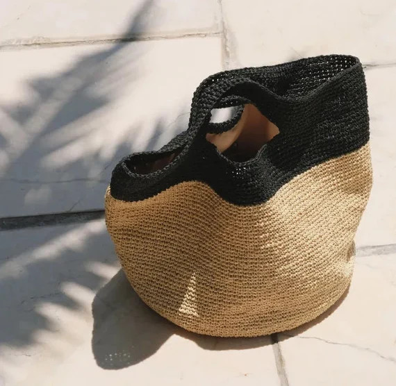 Raffia Bagbeach Bag Totesbagraffia Bag Handmade Bag Knit | Etsy | Etsy (US)