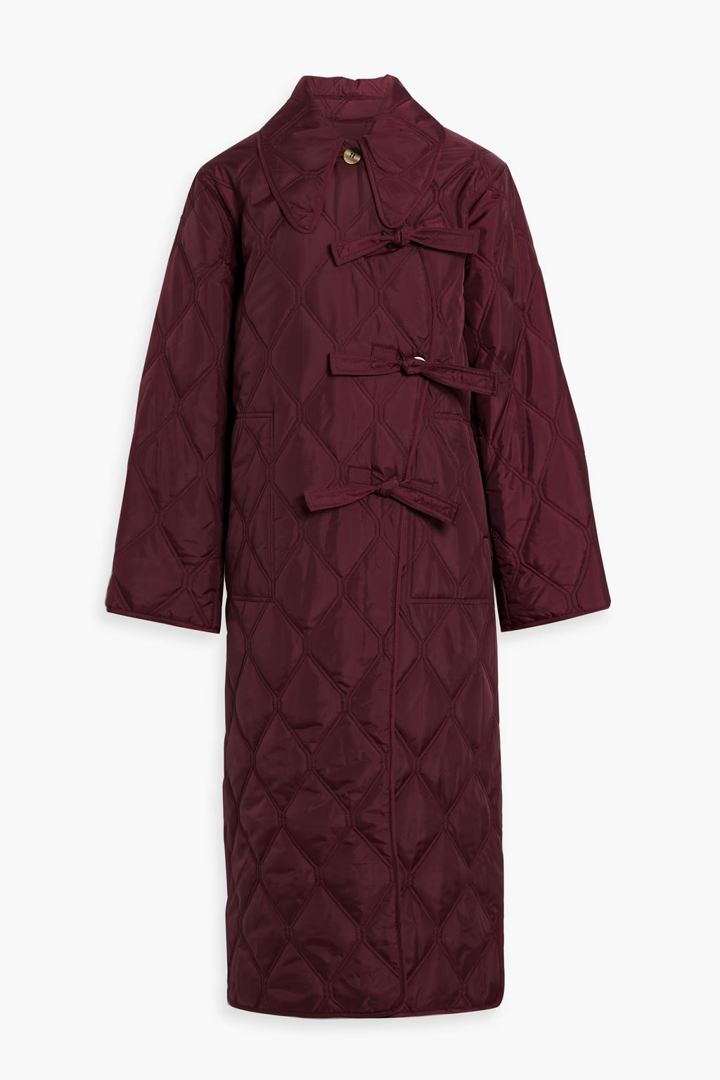 Bow-detailed quilted ripstop coat | The Outnet (UK and Europe)