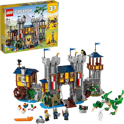 LEGO Creator 3in1 Medieval Castle Toy to Tower or Marketplace 31120, with Skeleton, Dragon Figure... | Amazon (US)