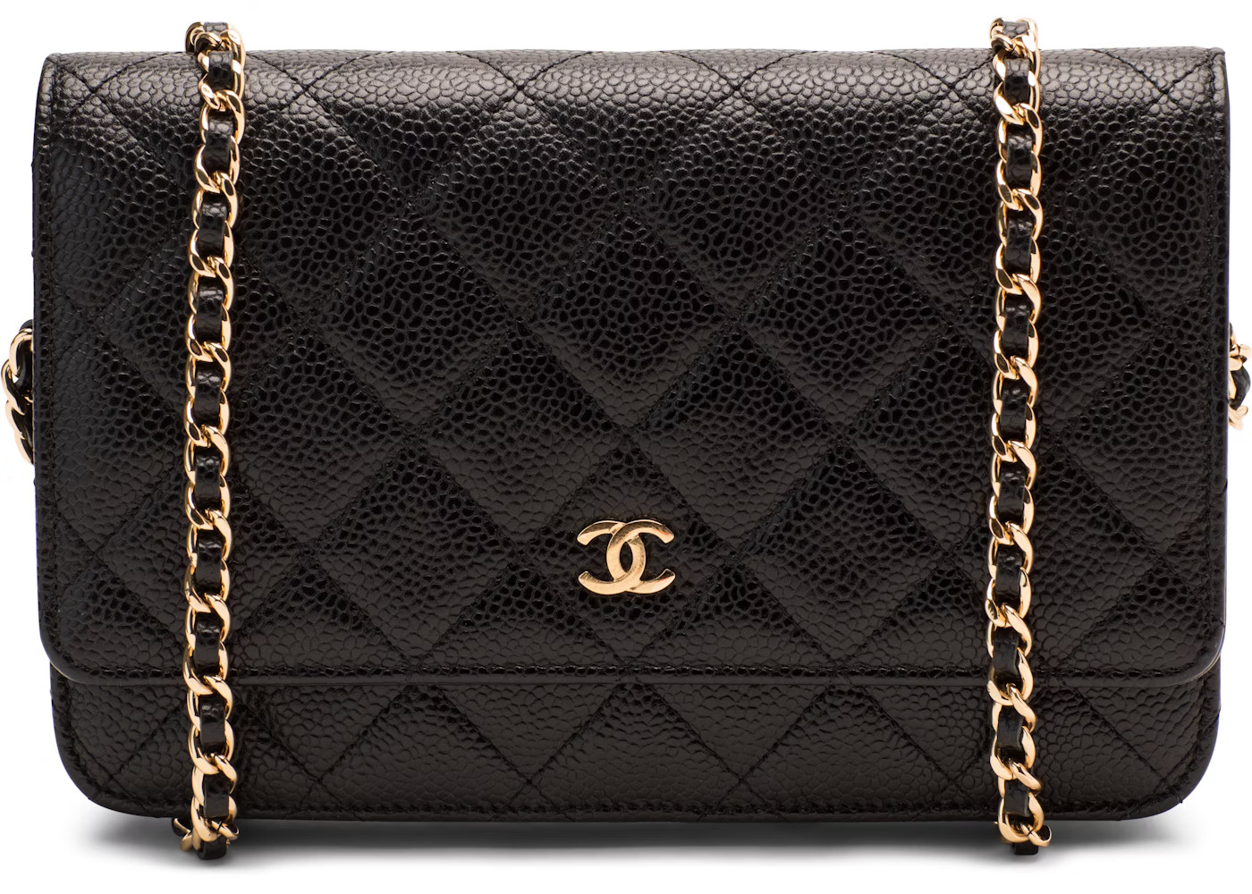 Chanel Wallet On ChainQuilted Caviar Gold-tone Black | StockX