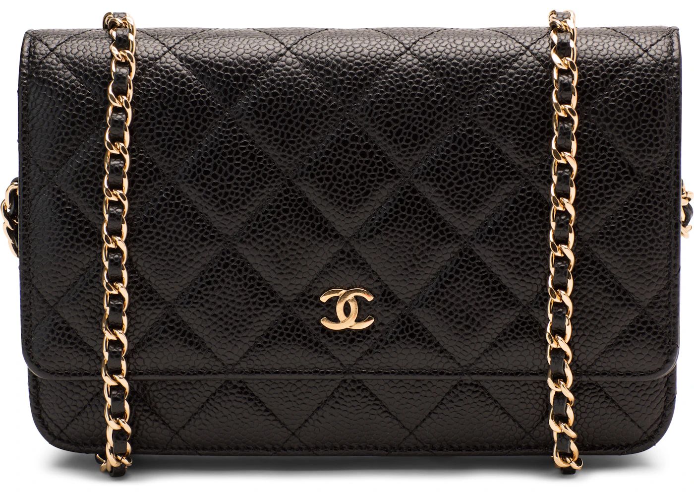 Chanel Wallet On ChainQuilted Caviar Gold-tone Black | StockX