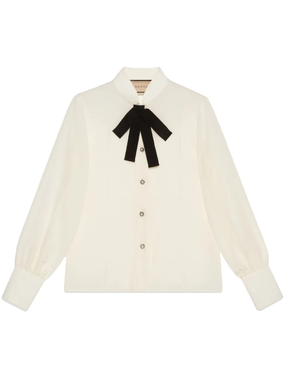 Gucci bow-tie Crepe De Chine Silk Shirt - Farfetch | Farfetch Global