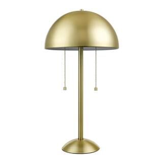Novogratz x Globe Electric Haydel 21 in. 2-Light Matte Brass Table Lamp 12976 | The Home Depot