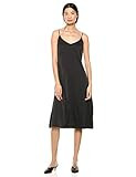The Drop Women's Ana Silky V-Neck Midi Slip Dress, Black, XS | Amazon (US)