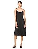 The Drop Women's Ana Silky V-Neck Midi Slip Dress, Black, XS | Amazon (US)