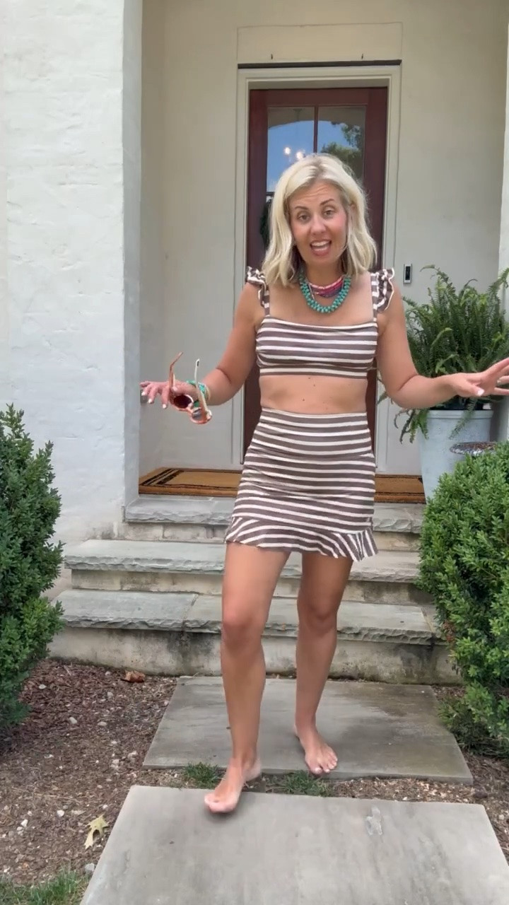 I think I just found my new favorite swim line. This suit is absolutely adorable! 
Top & Skirt - small
Bottoms - medium 
*Code: Catherine30 at Allie + Bess

#LTKdayinmylife #LTKSeasonal #LTKSwim