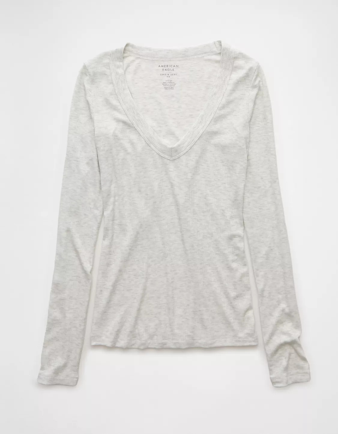 AE Soft & Sexy Long-Sleeve V-Neck T-Shirt | American Eagle Outfitters (US & CA)