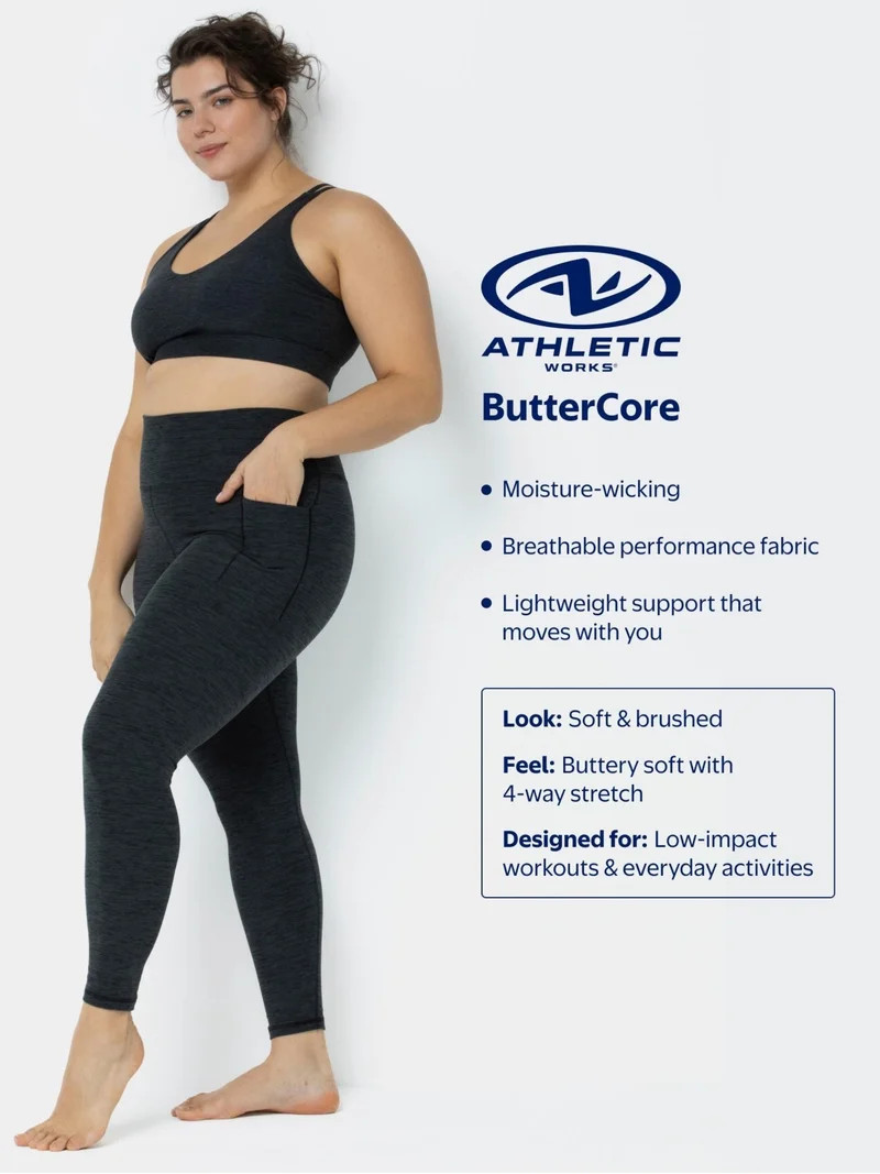 Athletic Works Women's and Women’s Plus ButterCore Soft Performance Gym Shorts, Available in 1,... | Walmart (US)