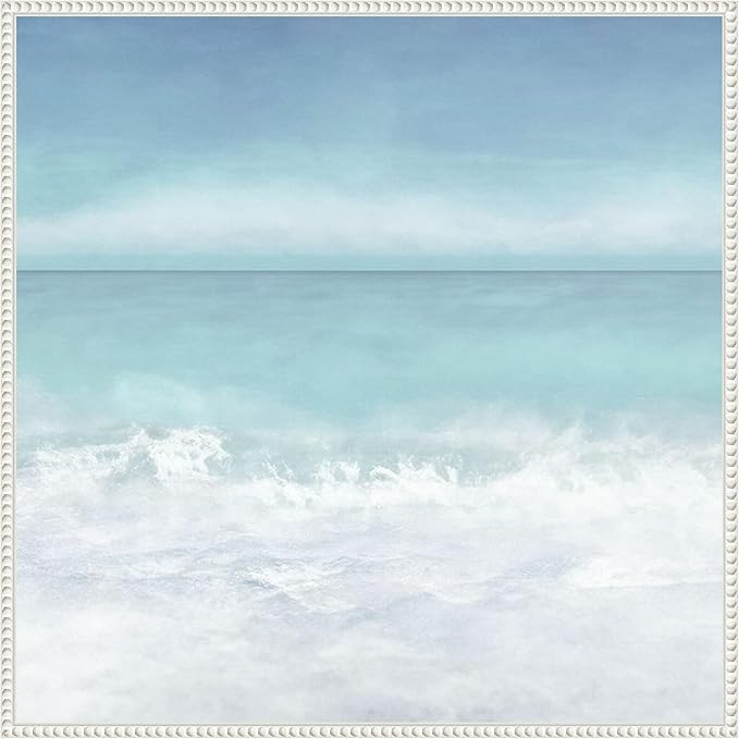 Amanti Art Framed Canvas Wall Art 30x30 Tranquil Ocean Waves Beach II by Christine Zalewski, Fram... | Amazon (US)
