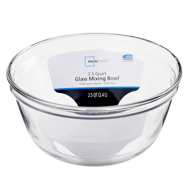 Mainstays Clear Glass Mixing Bowl, 2.5 Quart | Walmart (US)