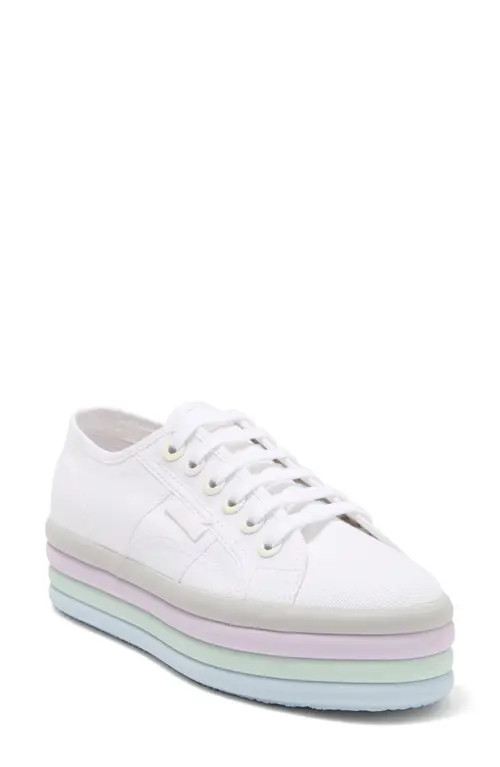 Superga Pale Platform Sneaker in White Multi at Nordstrom, Size 9Us | Nordstrom