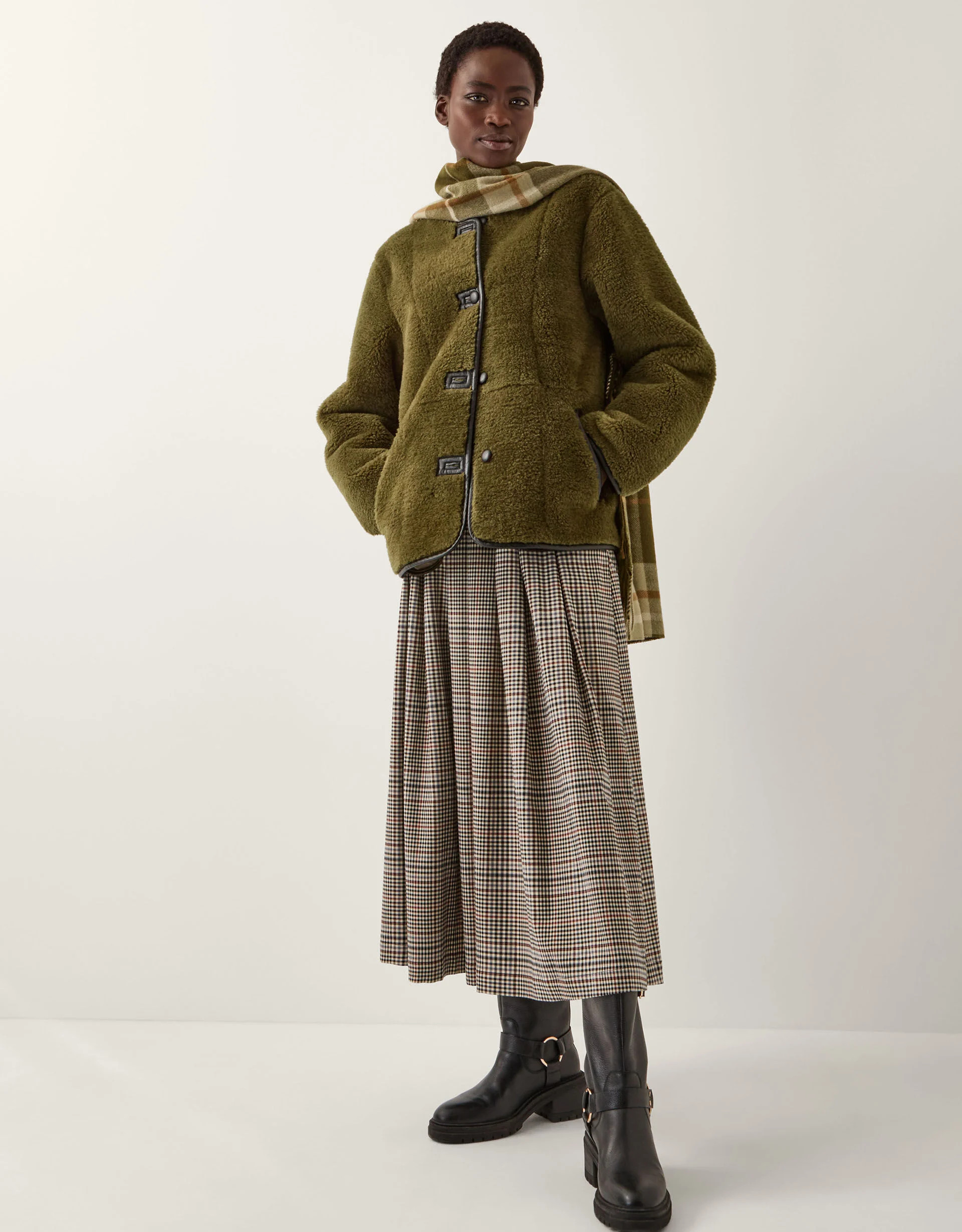 Lara Faux Fur Teddy Jacket Green | Monsoon (UK)