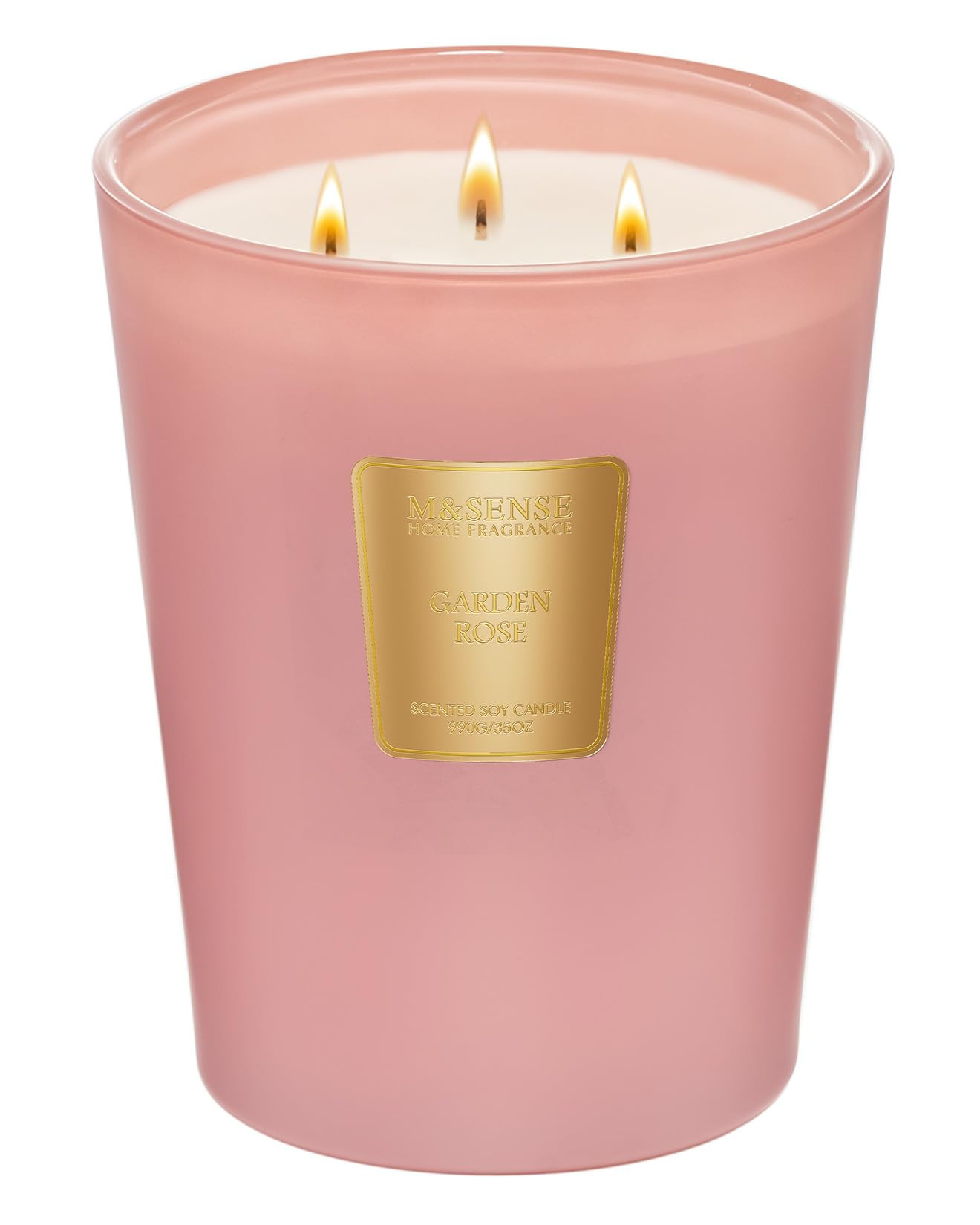 M&SENSE Garden Rose Scented Candle 35oz 150H Burn Time Long Lasting, 3-Wick Natural Aromatherapy ... | Amazon (US)