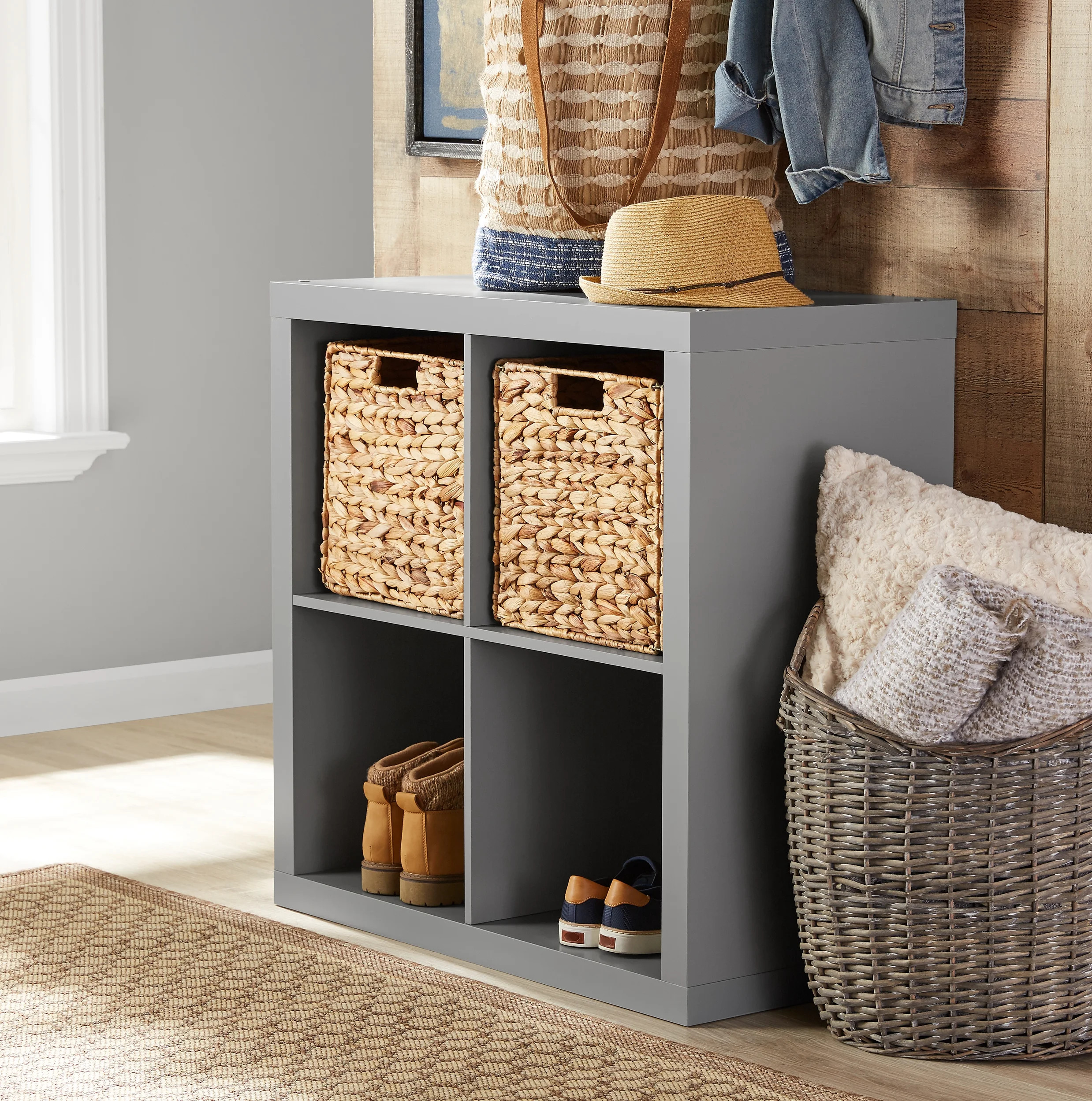 Better Homes & Gardens 4-Cube Storage Organizer, Gray | Walmart (US)