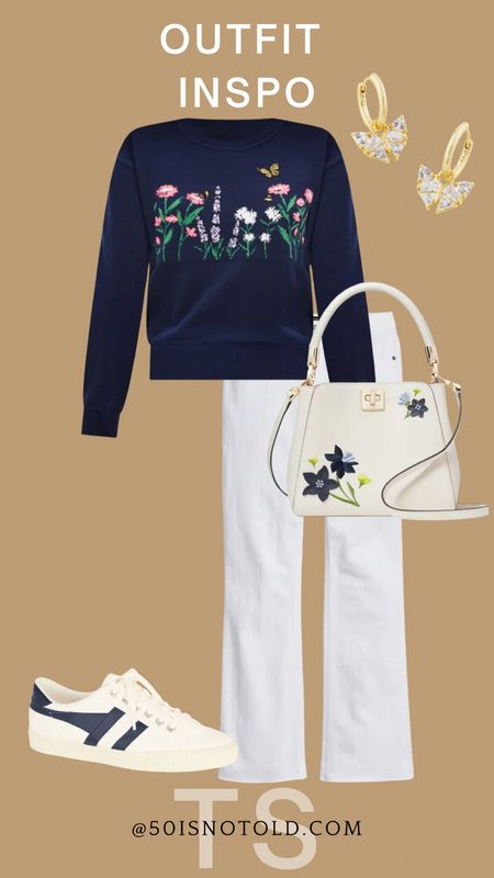 Spring Outfit Idea for Women | White Denim | Women Over 40 | Casual Trendy Sneakers | Spring Handbag 

#LTKSeasonal #LTKover40 #LTKstyletip