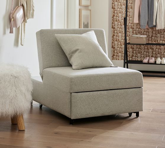 Pacifica Slim Arm Sleeper Ottoman | Pottery Barn (US)