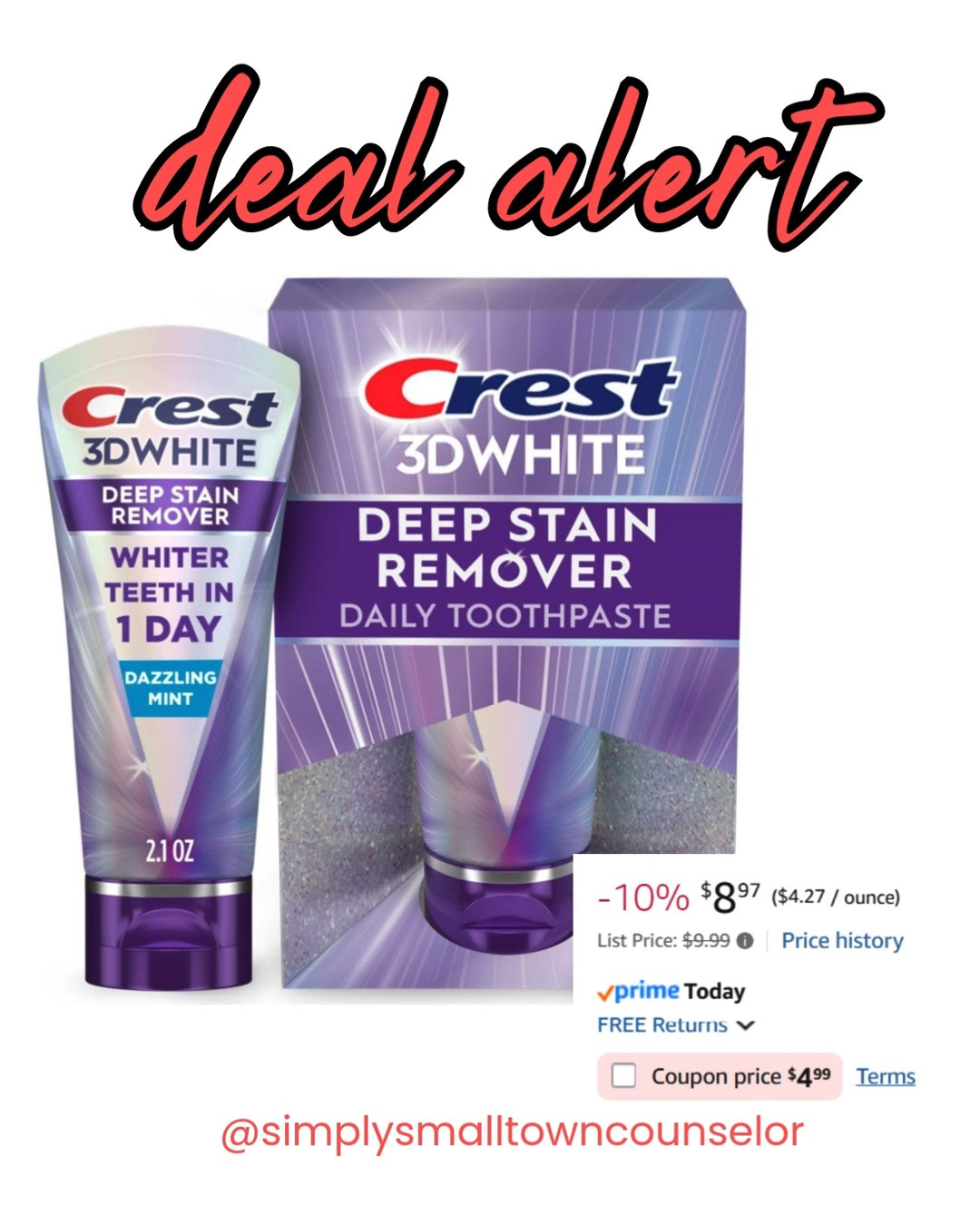Wow! Major savings on this Crest 3D white toothpaste! Click the coupon & get it for only $4.99!! 

 #LTKSaleAlert #LTKBeauty