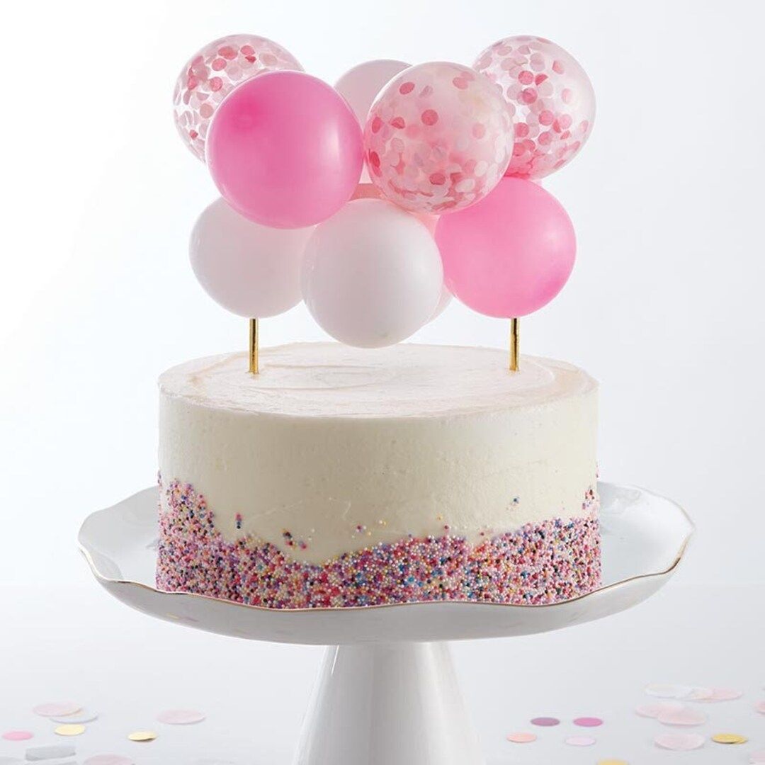 Pink Balloon Cake Topper Kit Kit Includes 11 Mini Pink - Etsy | Etsy (US)