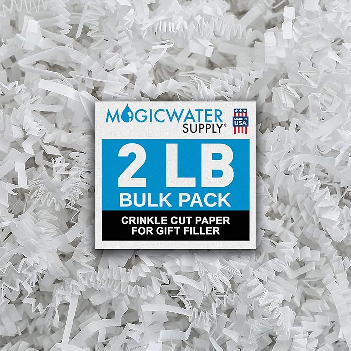 MagicWater Crinkle Cut Paper for Gift Baskets - 2LB White - Perfect for Shredded Paper Filler, Ba... | Amazon (US)