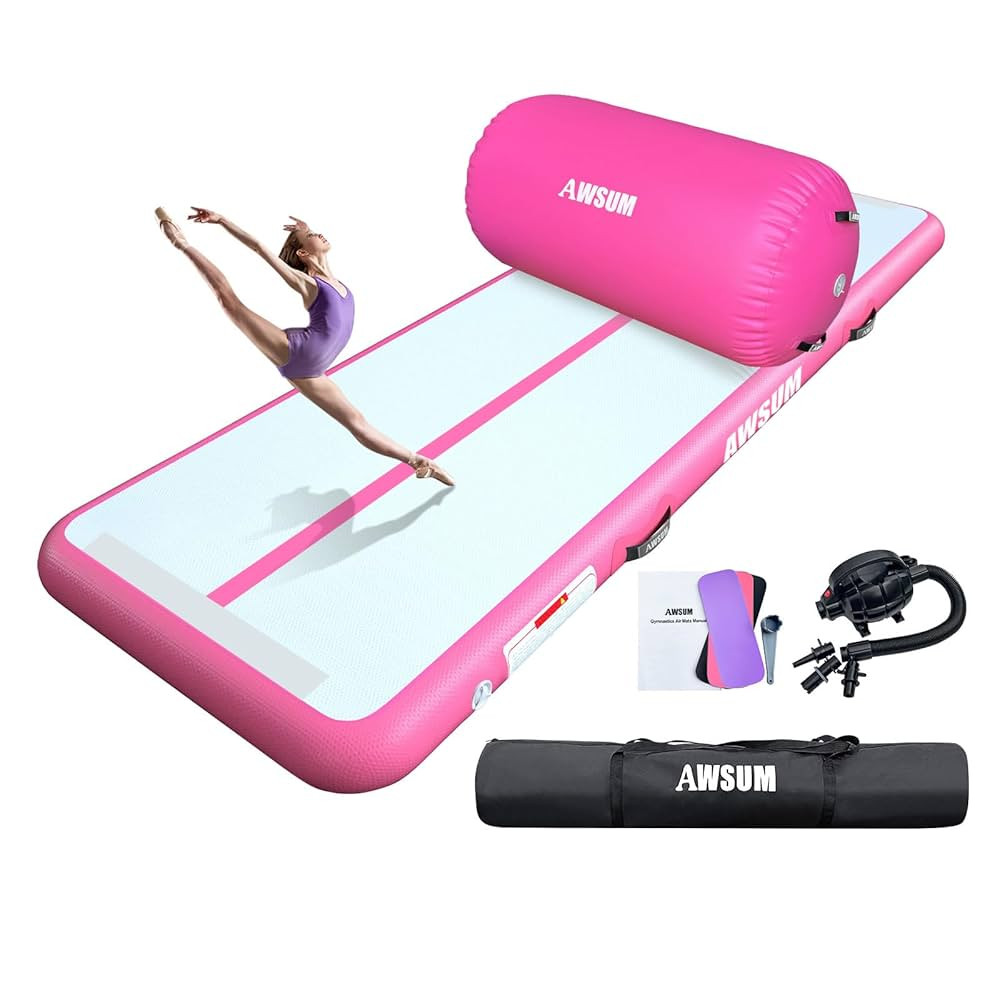 AWSUM Inflatable Air Gymnastics Mat 10ft/13ft/16ft/20ft/23ft Training mat 4/8 inches Thick tumbli... | Amazon (US)